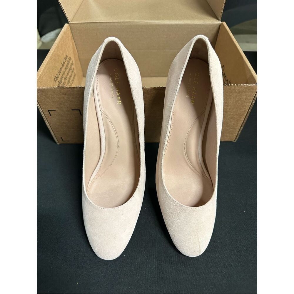Cole Haan Hann Gabbie Blush Tan Suede 80mm Pump Heels 9.5 - Picture 2 of 6